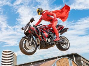 Igra Pravi motocikl: superherojski trikovi 3D online