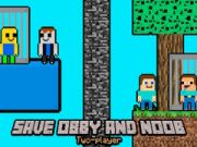 Igra Spasi Obbyja i Nooba Dva Igrača online
