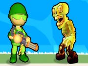 Igra Zalijepljeni uništava zombije online
