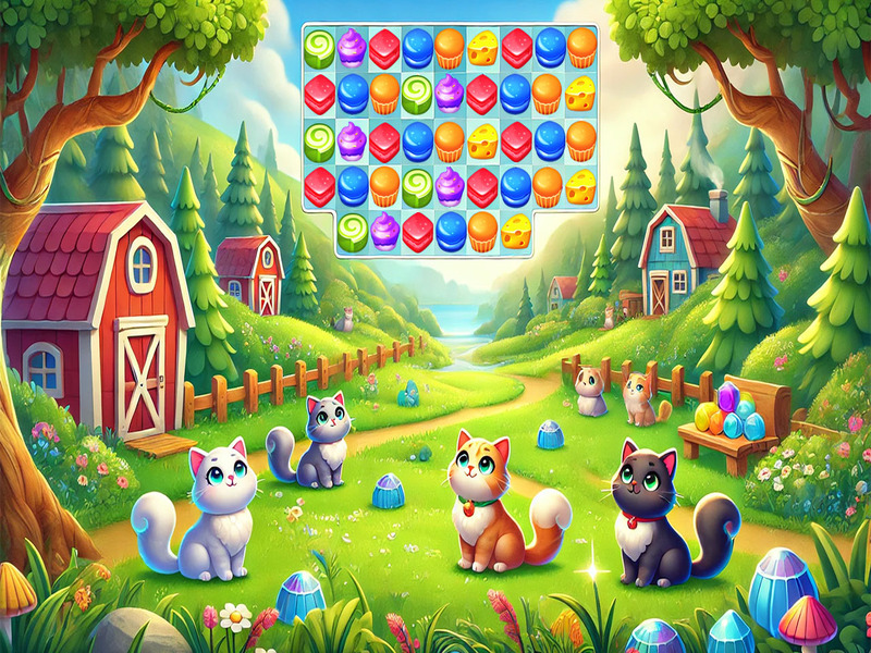 Igra Mačka Match 3 online