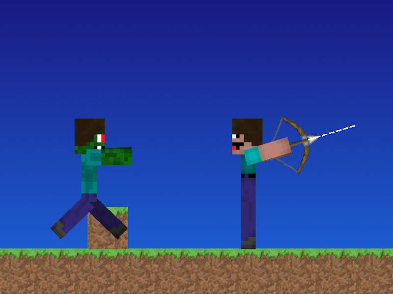 Igra Nub protiv Pros. Strijelci Minecraft online