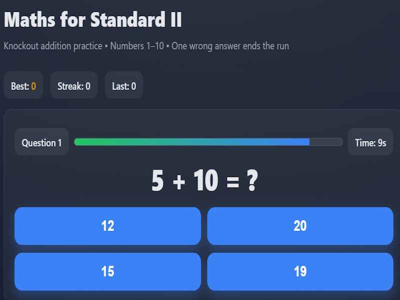 Igra Matematika za Standard II online